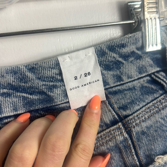 NWT Good American Good '90s Ripped High Waist Relaxed Jeans in Indigo293 Size 26 - Picture 7 of 13